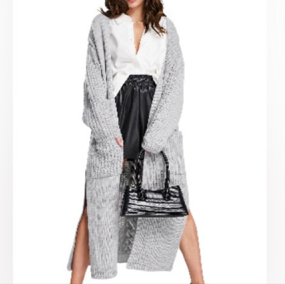 Mixed Stitch Longline Cardigan